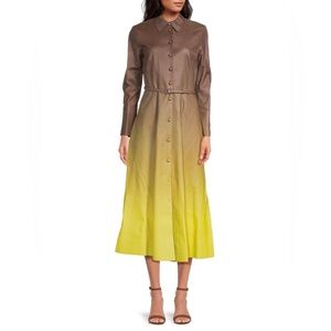 OSCAR DE LA RENTA
Ombré Leather A-Line Midi-Dress